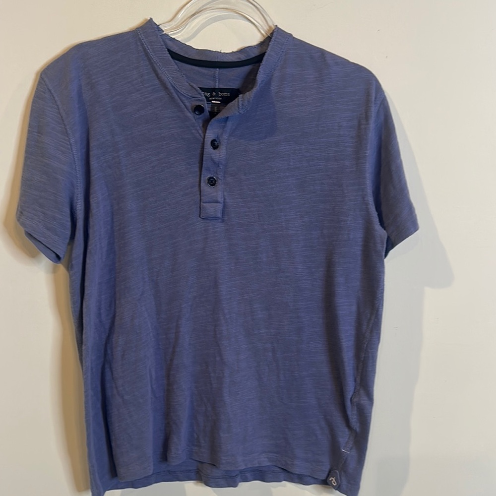 NWOT rag & bone Men’s Blue Casual Button Down Shirt